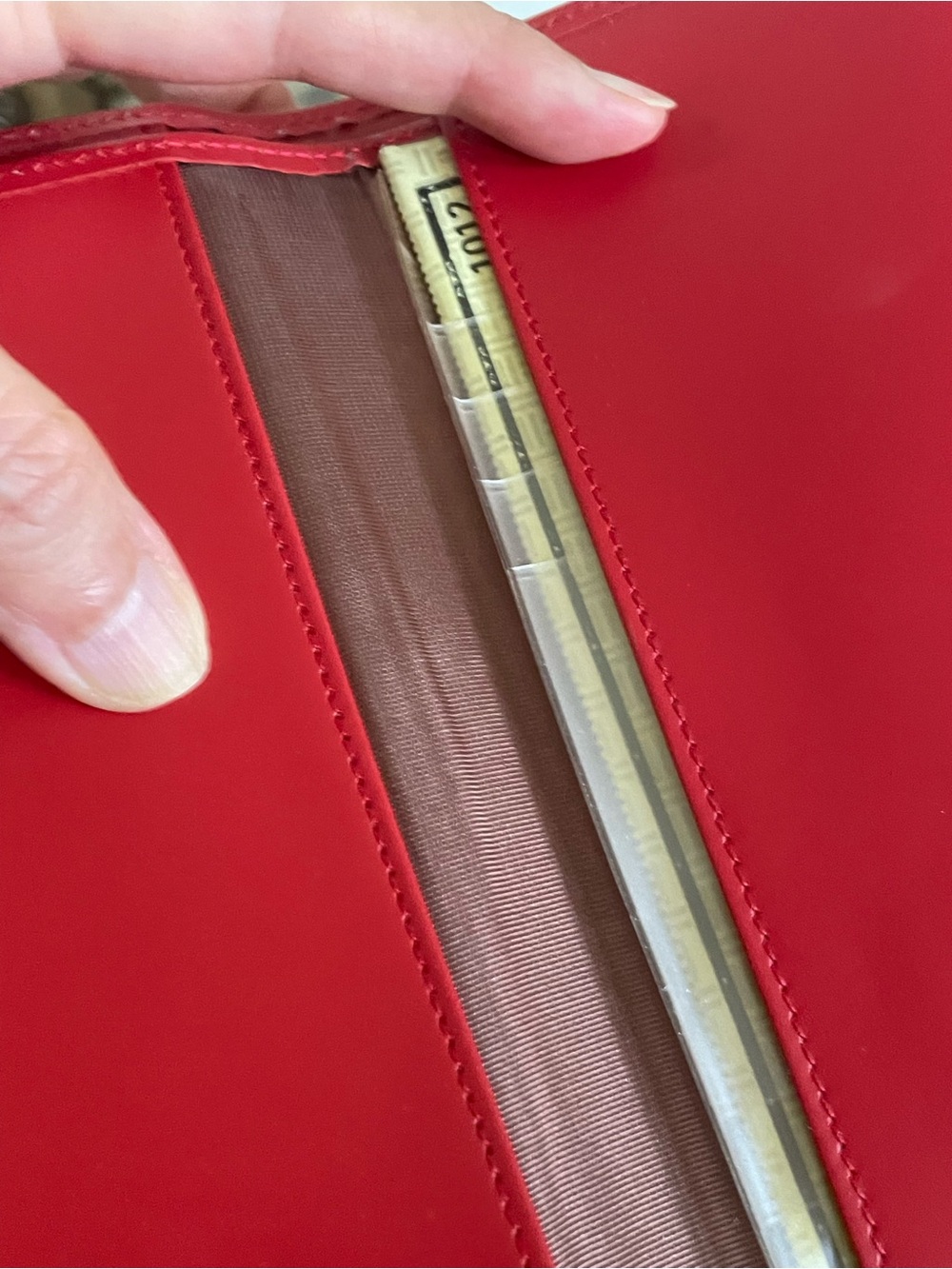 Dooney & Bourke Bright Red Leather Flap Wallet - Picture 8 of 15